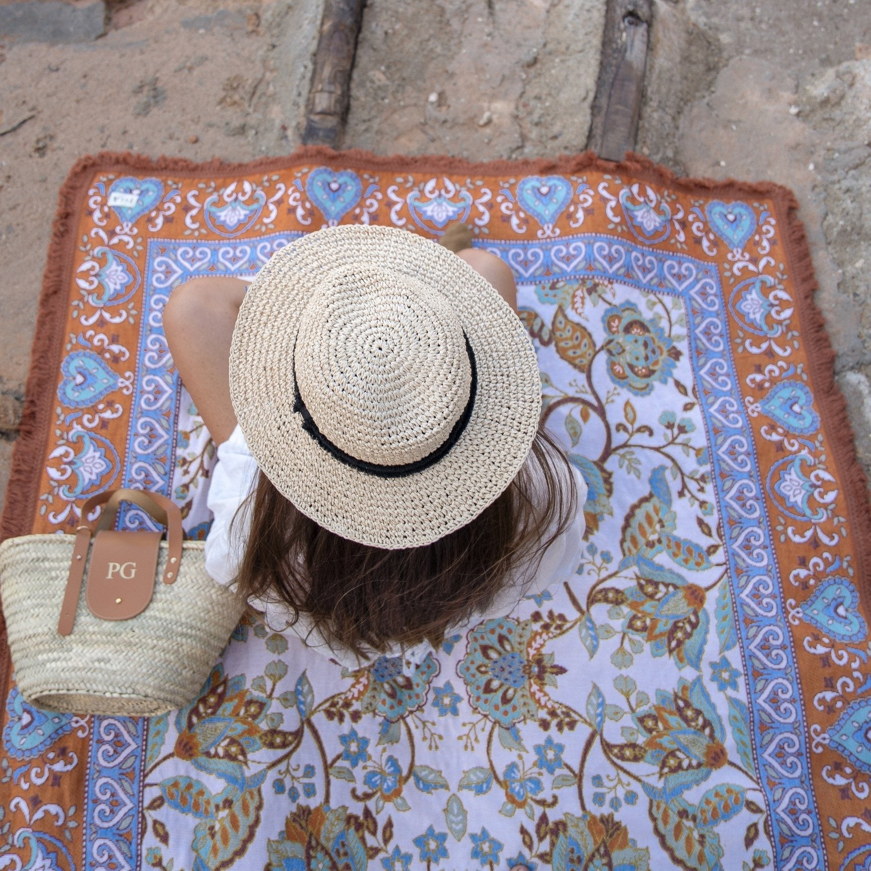 Raffia Woven Picnic Rug XL